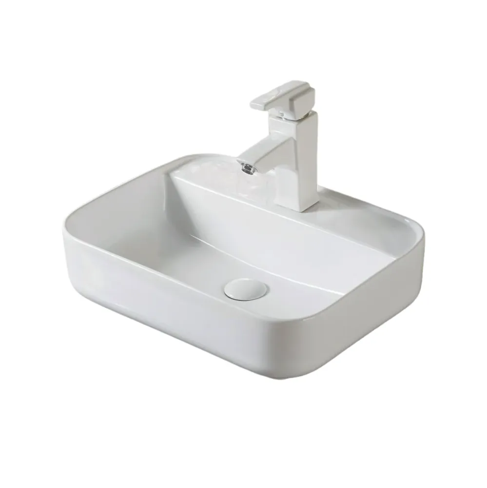 Lavamanos De Sobreponer Rectangular 50X40X13.5Cm Blanco - Aqualia Alcornoque