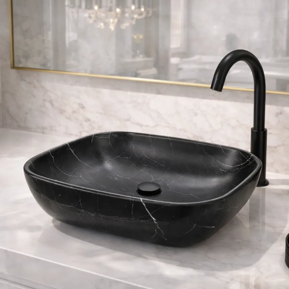 Lavamanos Rectangular Negro Mate 45,5x32,5x13,5 BARU