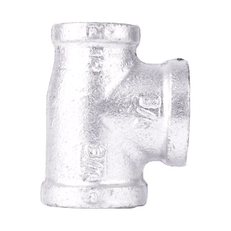 Conector en T reductor de hierro maleable galvanizado de 3/4 pulg. rosca hembra x 3/4 pulg. de diámetro de BK Products - O...