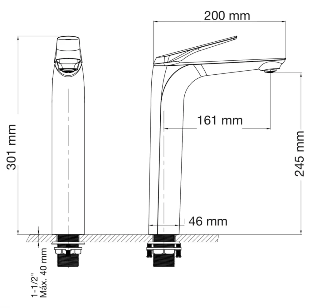 MONOMANDO LAVABO ALTO BONATI 78.0102G CASTEL