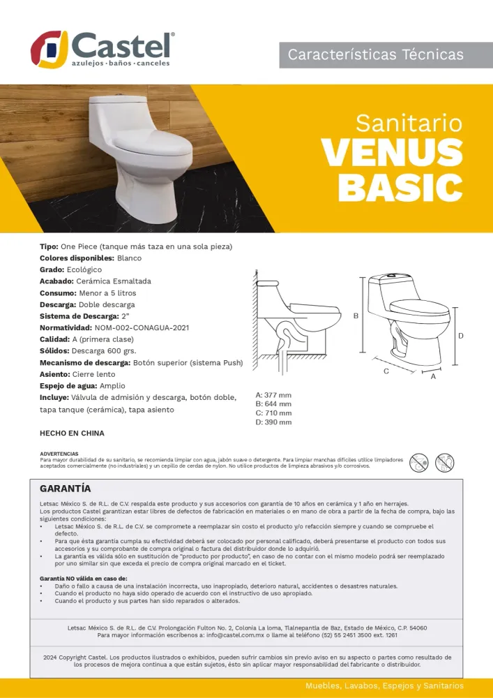 WC VENUS BASIC/CONFORT CASTEL
