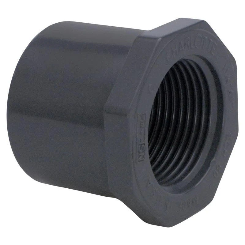 Buje reductor de PVC Charlotte Pipe Schedule 80 de 1-1/4 pulg. con espiga y 1 pulg. de diámetro FPT (paquete de 1) - Ofert...