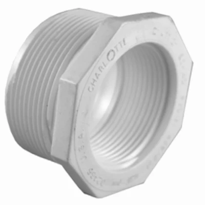 Charlotte Pipe Schedule 40 1-1/2 . MPT X 1 . D FPT PVC Reducing Bushing 1 pk - Open Box