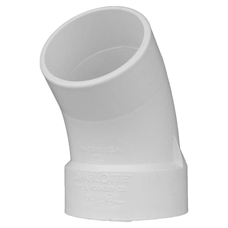 Codo de calle de PVC de 45 grados Charlotte Pipe Schedule 30 de 3 pulg. y 3 pulg. de diámetro, paquete de 1 - Oferta de la...