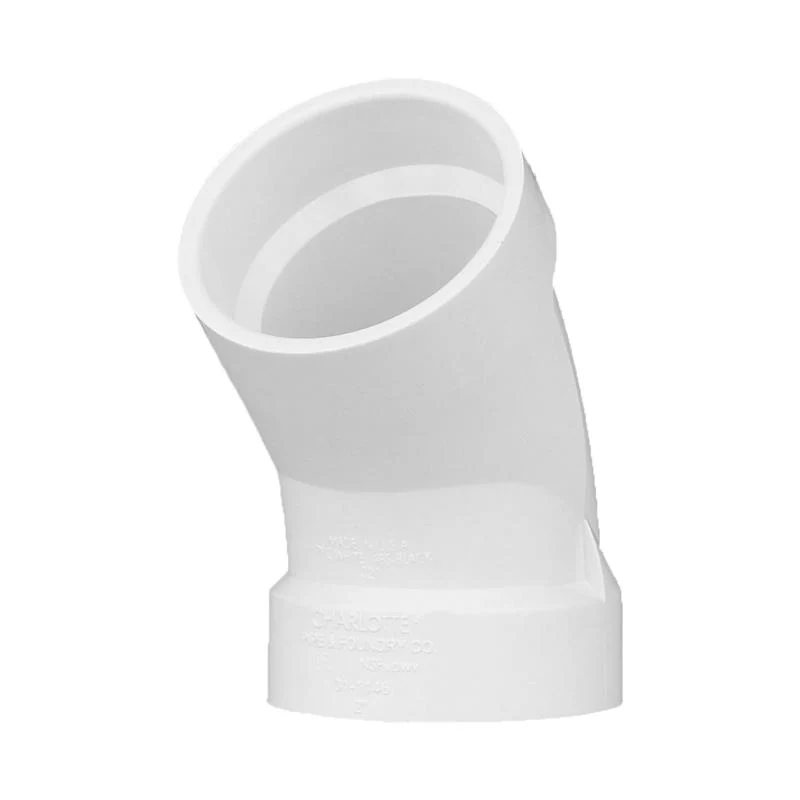 Codo de PVC de 45 grados Charlotte Pipe Schedule 40, con buje de 2" x buje en D de 2" (paquete de 1) - Oferta de la semana