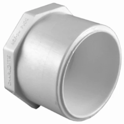 Tapón de PVC Charlotte Pipe Schedule 40 de 1-1/2 pulg. con espiga y 1-1/2 pulg. con deslizamiento en D (paquete de 1) - Of...
