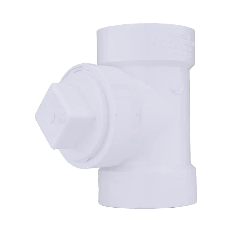 Tuberí Charlotte Schedule 40, conexión en T de PVC con tapón, 1-1/2" de diámetro x 1-1/2" de diámetro (paquete de 1) - Ofe...