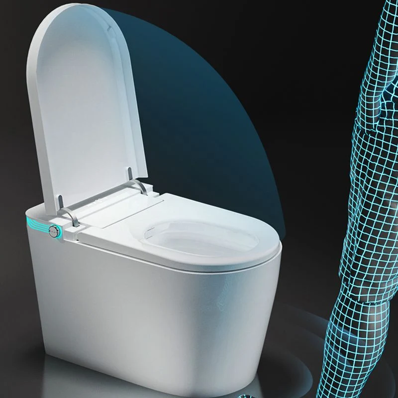 Asiento de bidé para inodoro inteligente con calefacción eléctrica en algodón blanco de 16,1" W Clearhalo