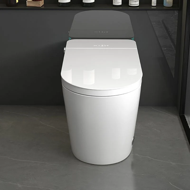 Asiento de bidé para inodoro inteligente con calefacción eléctrica en algodón blanco de 16,1" W Clearhalo