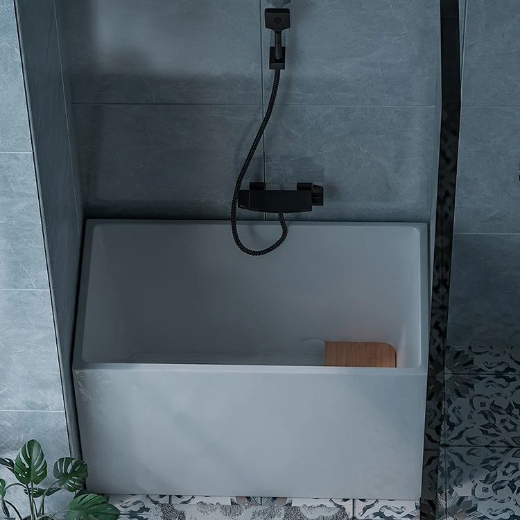 Bañera acrílica con acabado antiguo, bañera empotrada la pared (tabla no incluida) Clearhalo