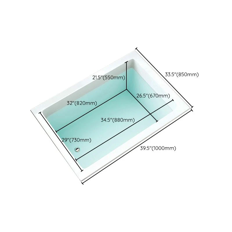 Bañera acrílica empotrada moderna Bañera rectangular/bañera de hidromasaje Clearhalo