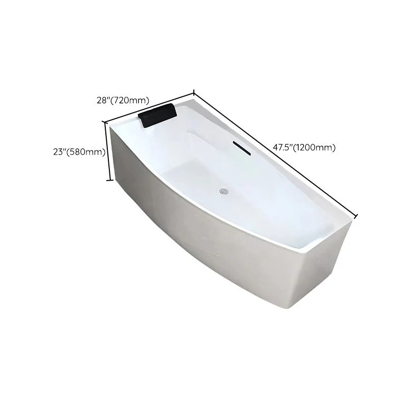 Bañera acrílica de esquina moderna, baño blanco de espaldas la pared Clearhalo