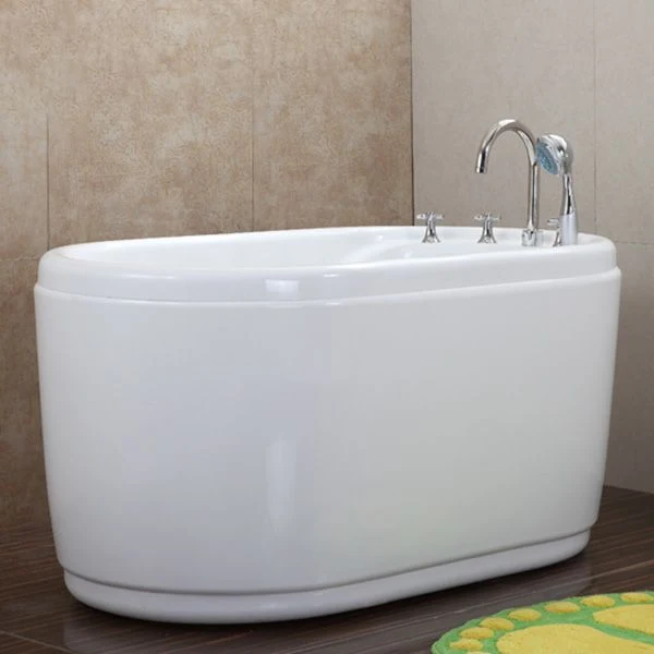 Bañera acrílica independiente Bañera ovalada moderna con drenaje la izquierda Clearhalo