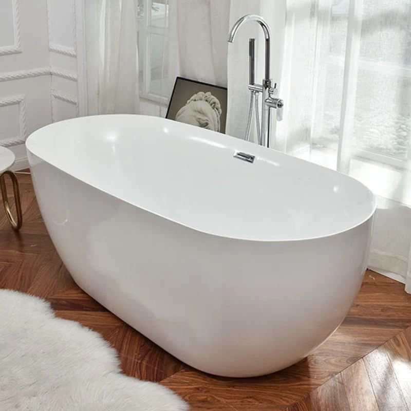 Bañera acrílica independiente, centro moderno blanco, baño trasero pared Blanco Clearhalo