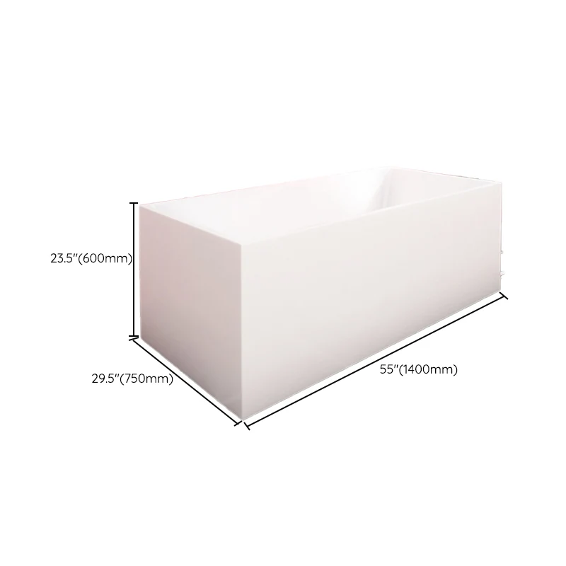 Bañera acrílica independiente, rectangular, blanca, moderna, de espaldas la pared Clearhalo