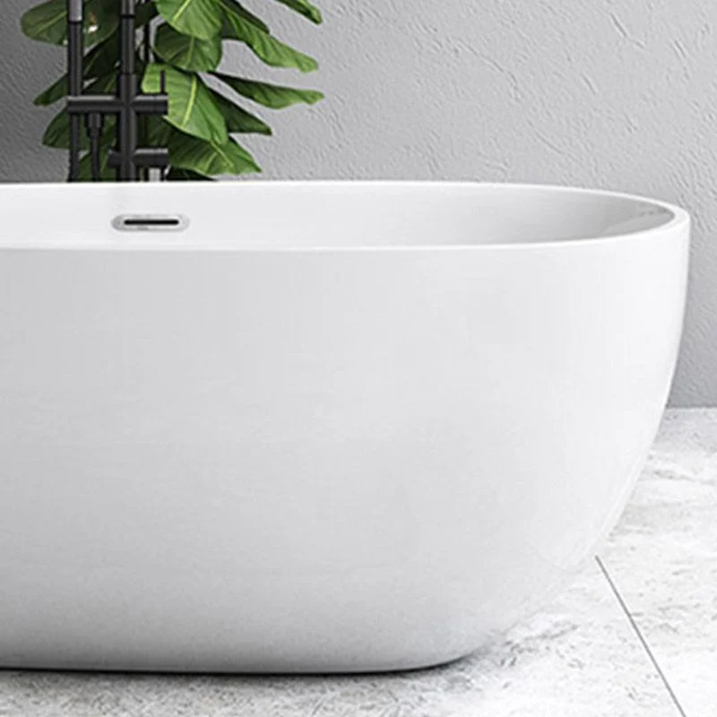 Bañera acrílica moderna Bañera independiente con bañera de drenaje Blanco Clearhalo