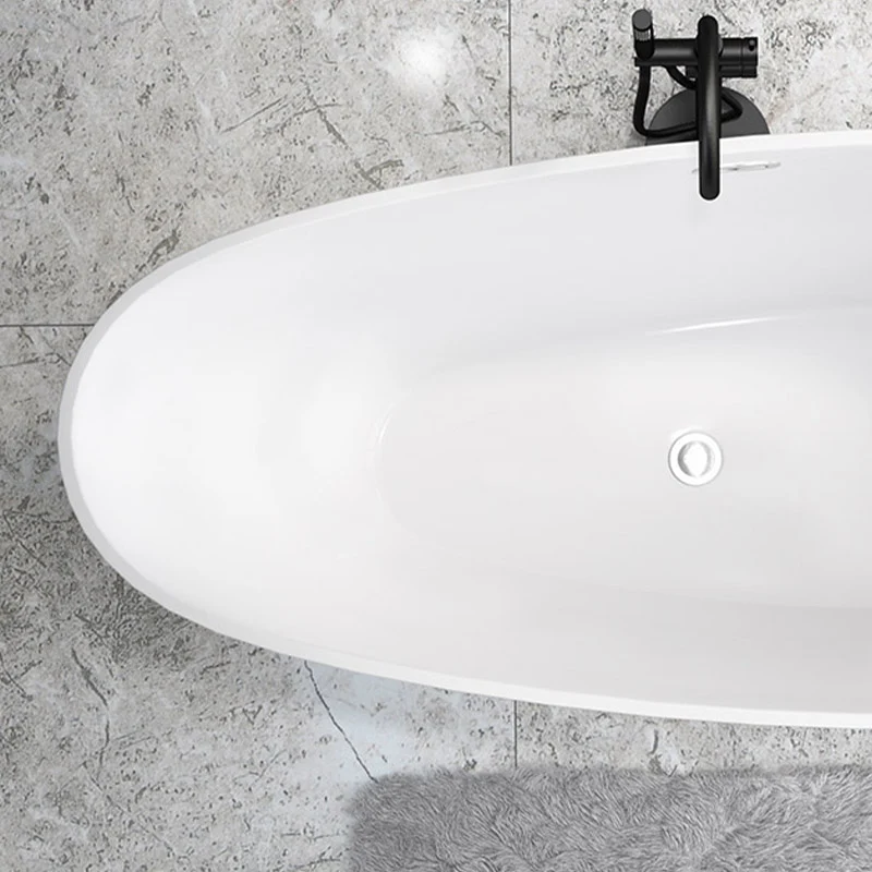 Bañera acrílica moderna Bañera independiente con bañera de drenaje Blanco Clearhalo