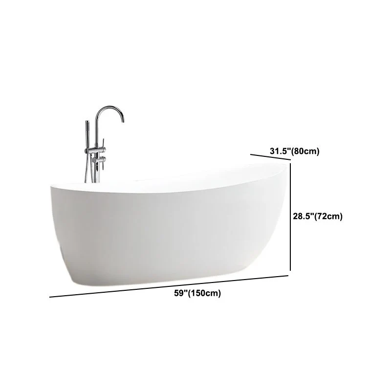 Bañera acrílica ovalada moderna, bañera independiente para el hogar, en color blanco Clearhalo