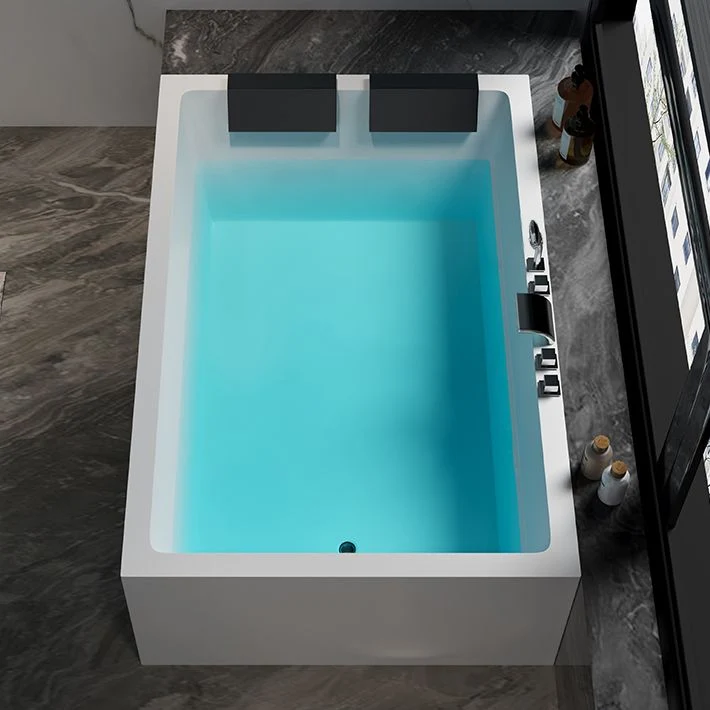Bañera acrílica rectangular moderna, independiente, baño blanco de remojo Clearhalo