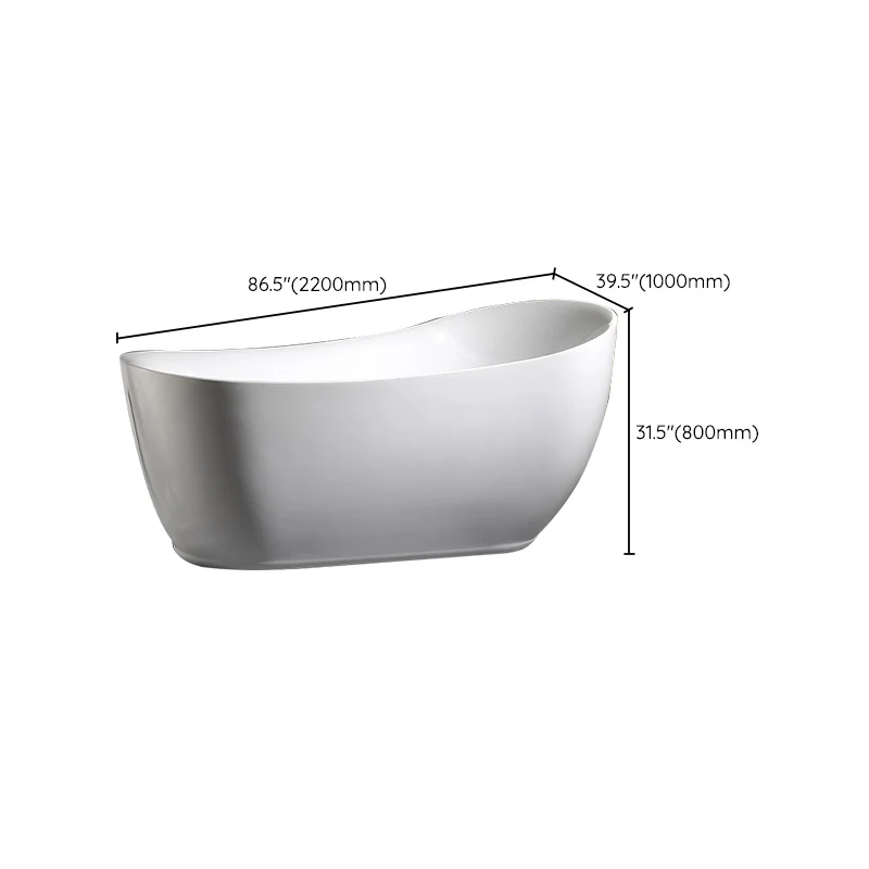 Bañera de acrílico bañera independiente blanca para baño Clearhalo