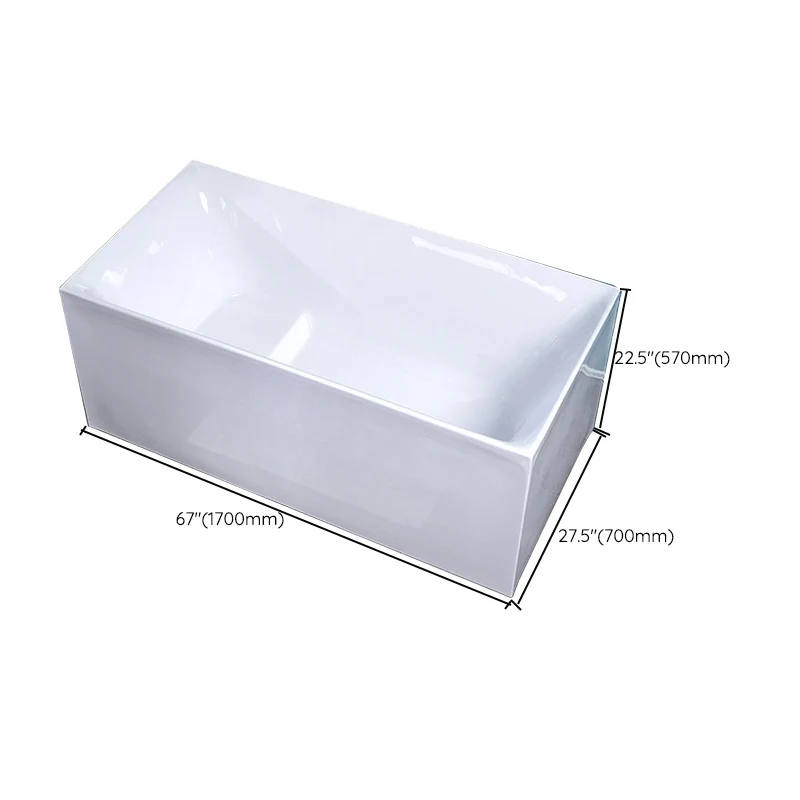 Bañera de acrílico Bañera rectangular blanca de espaldas la pared Clearhalo