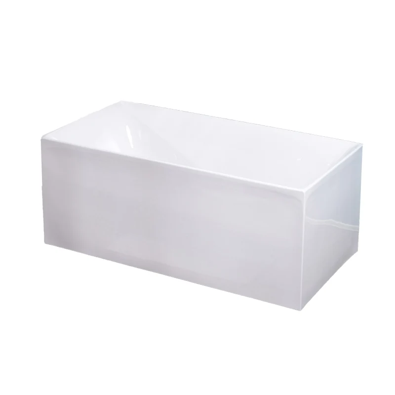 Bañera de acrílico Bañera rectangular blanca de espaldas la pared Clearhalo
