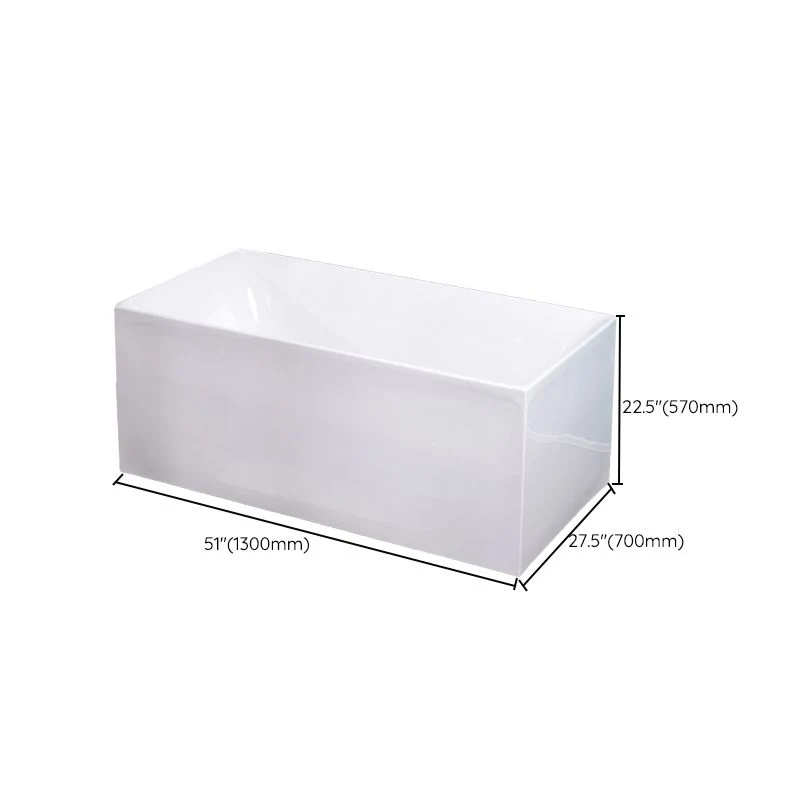 Bañera de acrílico Bañera rectangular blanca de espaldas la pared Clearhalo
