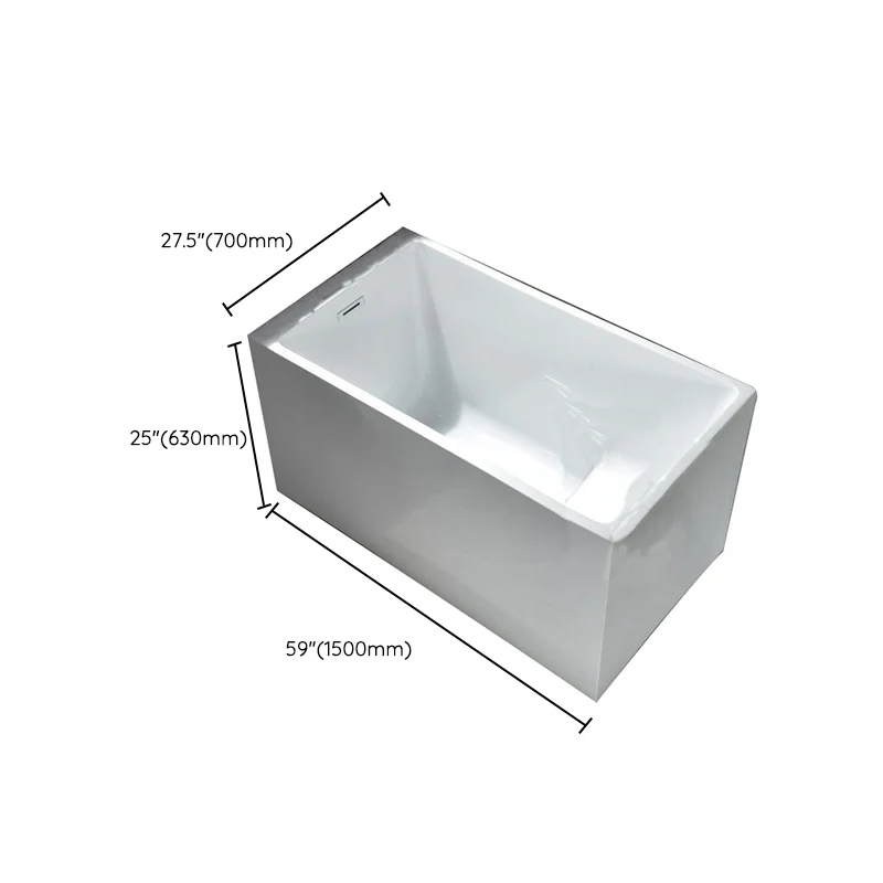 Bañera de acrílico Bañera rectangular con acabado antiguo (estante no incluido) Clearhalo