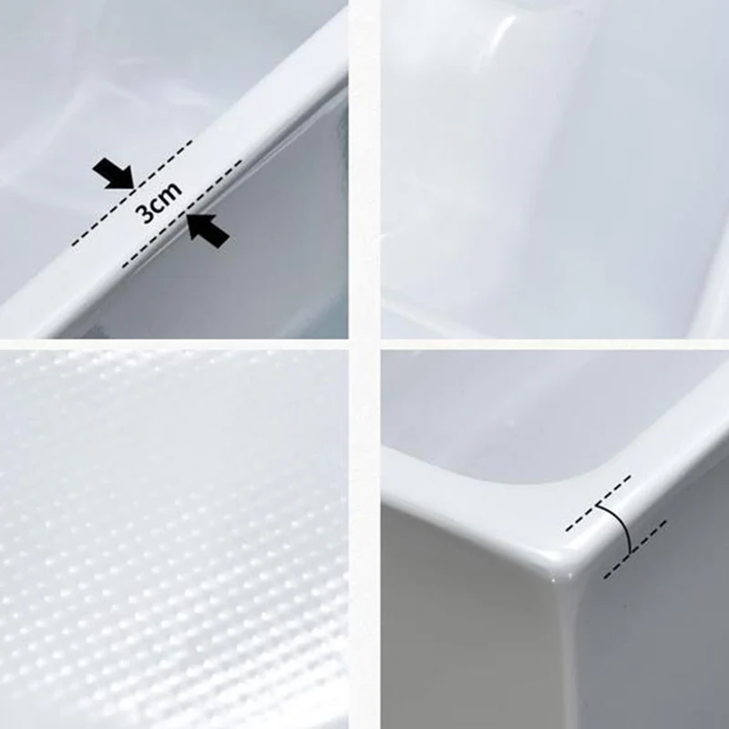 Bañera de acrílico Bañera rectangular con acabado antiguo (estante no incluido) Clearhalo