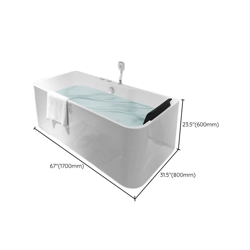 Bañera de acrílico blanca Baño central independiente de inmersión moderno Clearhalo
