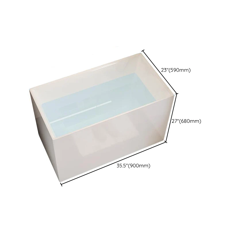 Bañera de acrílico blanca, baño moderno rectangular de inmersión independiente Clearhalo