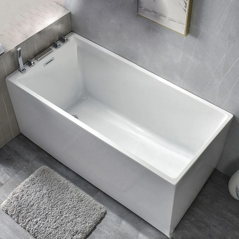 Bañera de acrílico de espaldas la pared Bañera rectangular blanca independiente Clearhalo