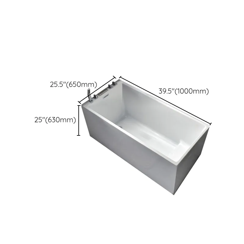 Bañera de acrílico de espaldas la pared Bañera rectangular blanca independiente Clearhalo