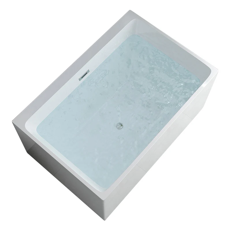 Bañera de acrílico independiente del baño blanco rectangular moderno Clearhalo
