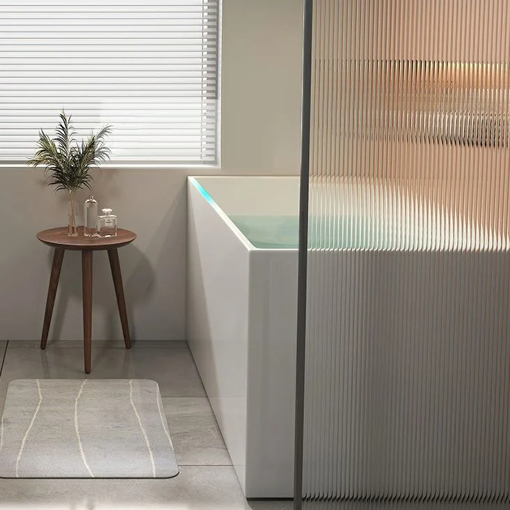Bañera de acrílico de inmersión rectangular, acabado antiguo, baño de espaldas la pared Clearhalo