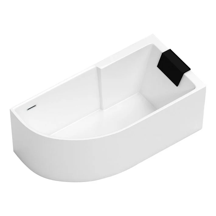 Bañera de acrílico moderna de esquina, baño blanco de espaldas la pared Clearhalo