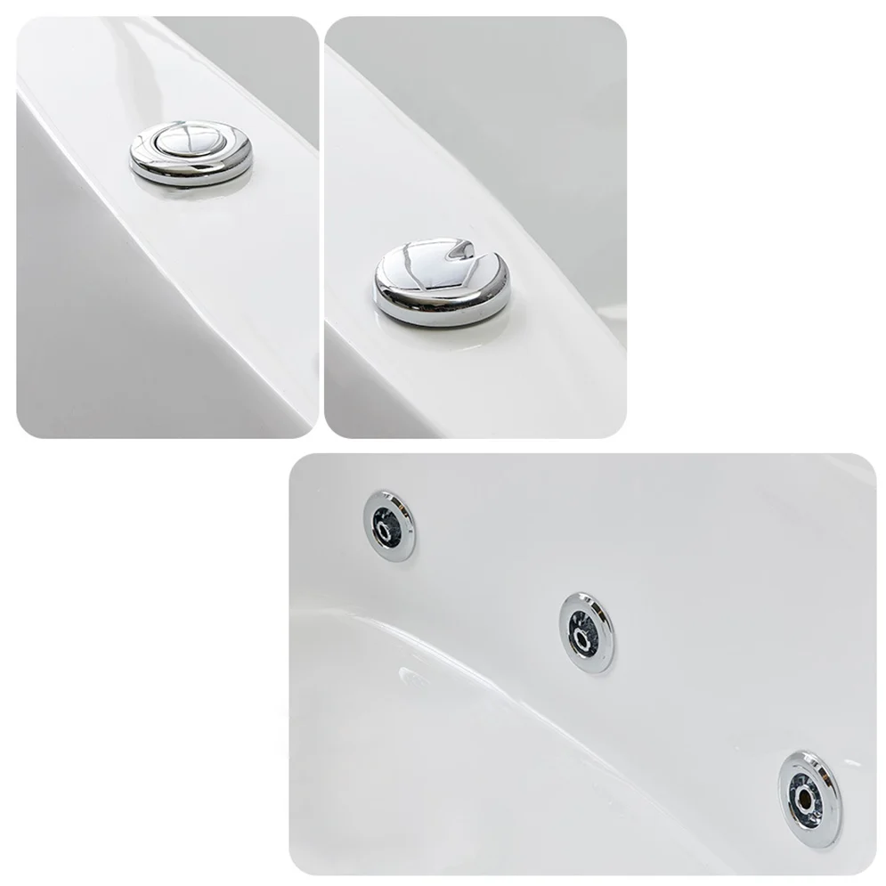 Bañera de acrílico ovalada moderna Bañera independiente del hotel en blanco Clearhalo