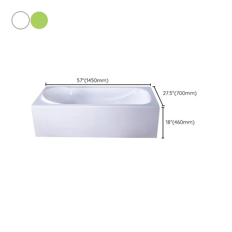 Bañera de acrílico para baño con drenaje interno, bañera independiente Blanco Clearhalo