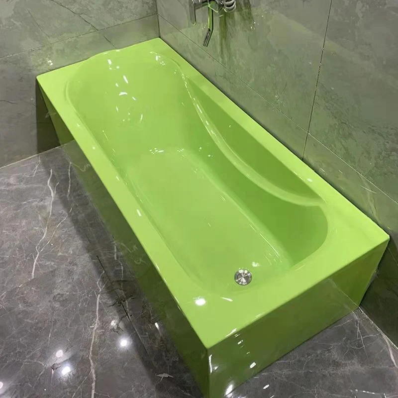 Bañera de acrílico para baño con drenaje interno, bañera independiente Blanco Clearhalo