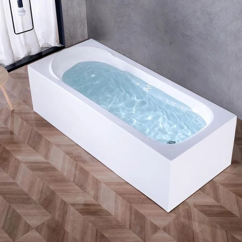 Bañera de acrílico para baño con drenaje interno, bañera independiente Blanco Clearhalo