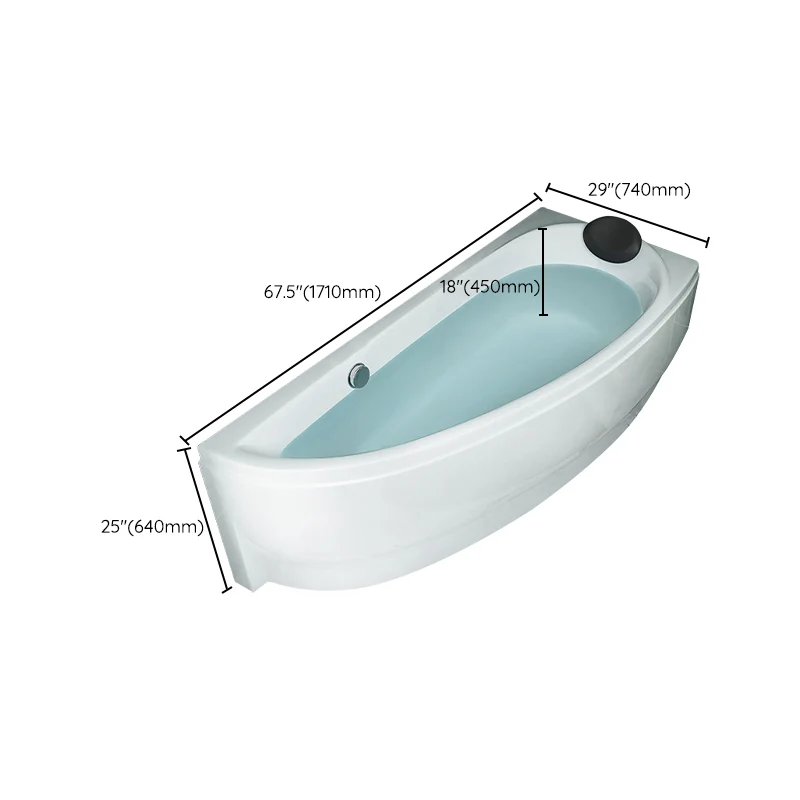 Bañera de baño de forma libre de espaldas la pared con bañera de drenaje Clearhalo