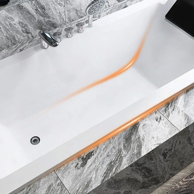 Bañera blanca empotrada, bañera rectangular acrílica de inmersión moderna Clearhalo