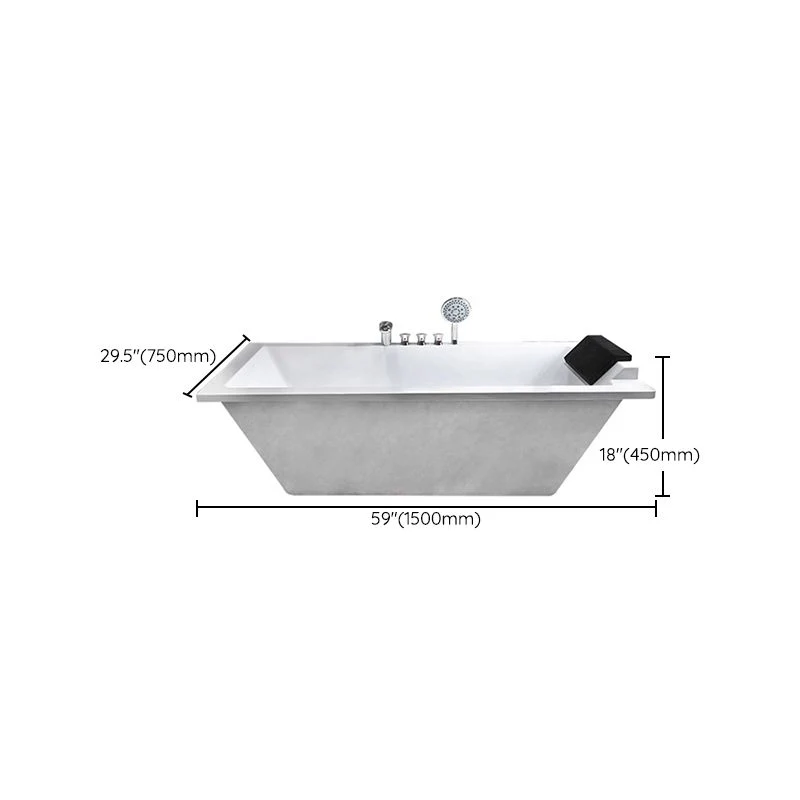Bañera blanca empotrada, bañera rectangular acrílica de inmersión moderna Clearhalo