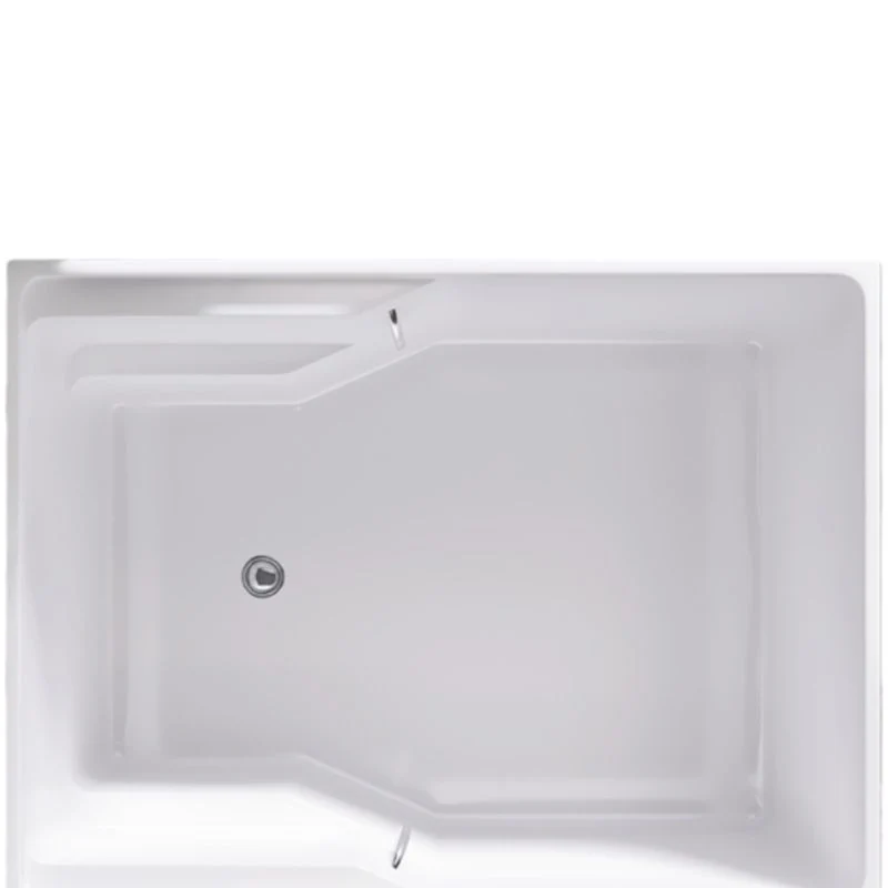 Bañera blanca rectangular moderna de acrílico de nuevo la pared con bañera de drenaje Clearhalo