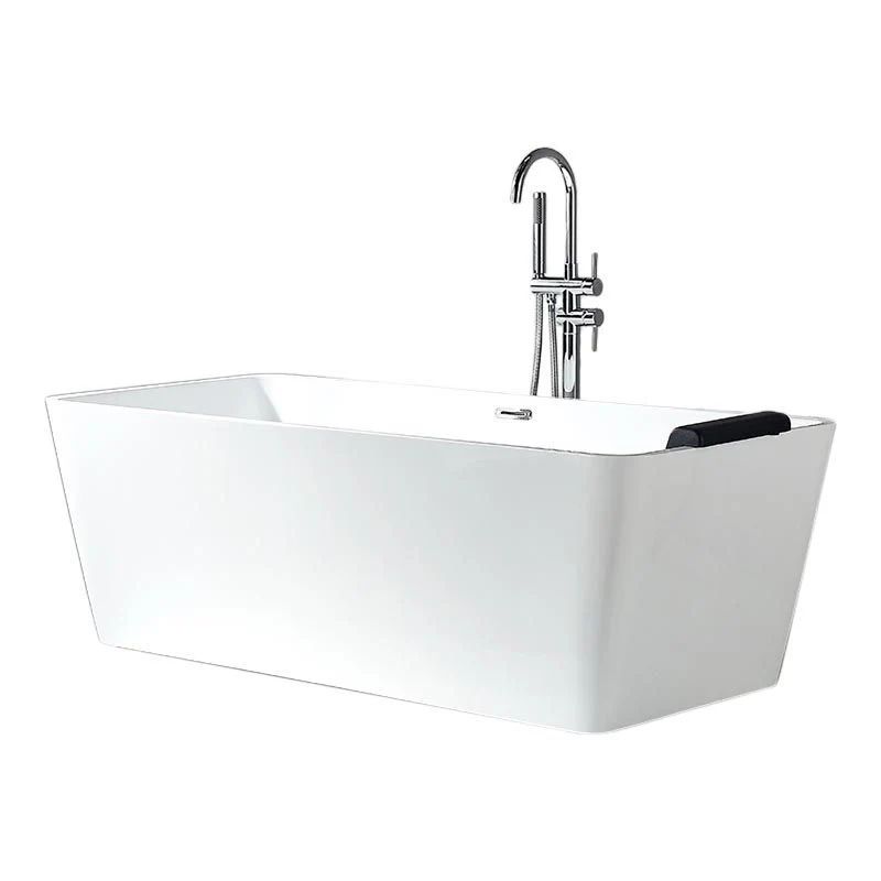 Bañera casera acrílica moderna Bañera independiente rectangular en blanco Clearhalo