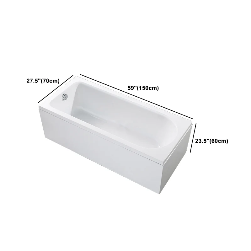 Bañera casera acrílica moderna Bañera rectangular independiente en blanco Clearhalo