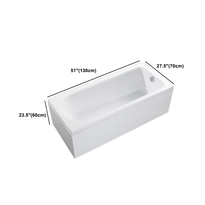 Bañera casera acrílica moderna Bañera rectangular independiente en blanco Clearhalo