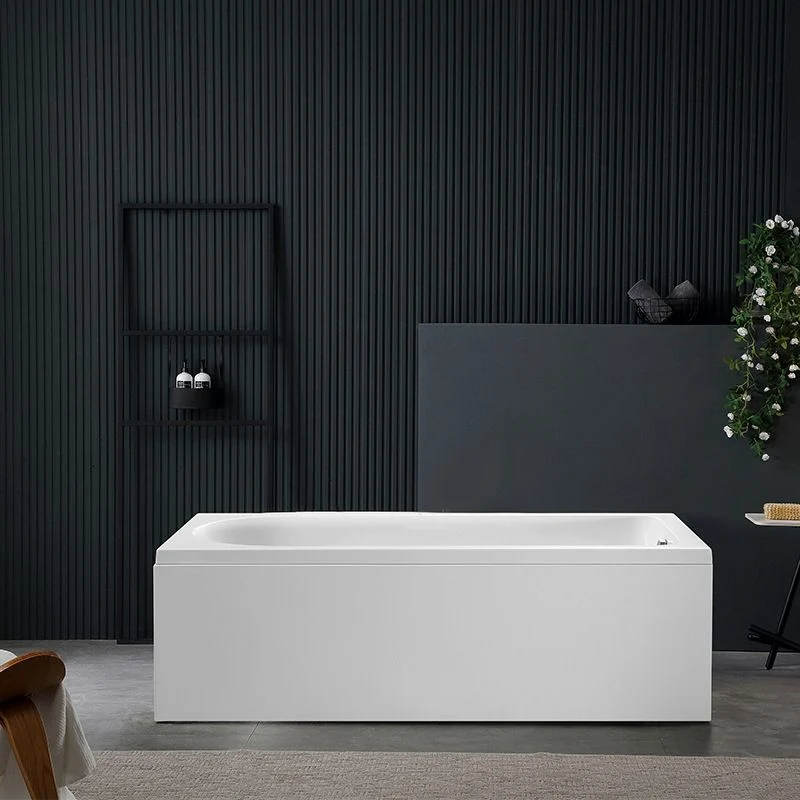 Bañera casera acrílica moderna Bañera rectangular independiente en blanco Clearhalo