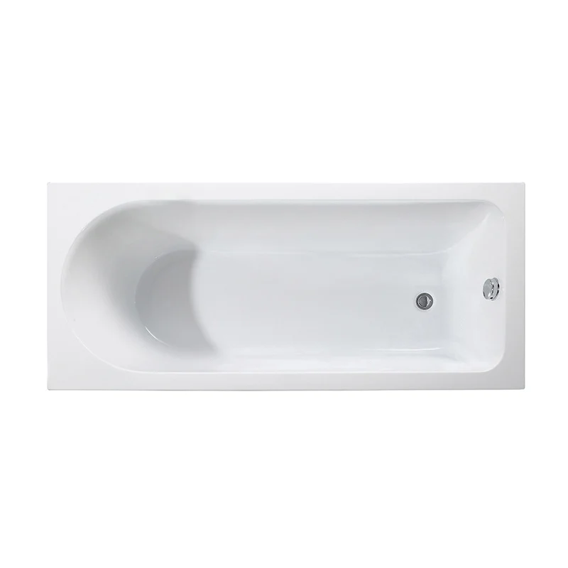 Bañera casera acrílica moderna Bañera rectangular independiente en blanco Clearhalo