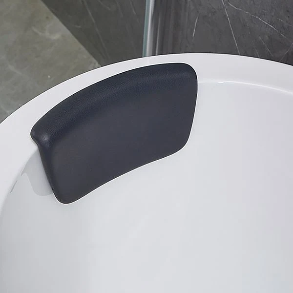 Bañera central ovalada moderna, bañera blanca de inmersión independiente de acrílico Clearhalo
